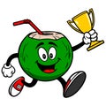 Coconut Water Running with Trophy