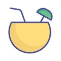 Coconut water Vector icon which can easily modify or edit Royalty Free Stock Photo