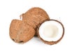 Coconut on white Royalty Free Stock Photo