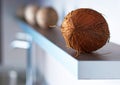 Coconuts on modern white kitchen Royalty Free Stock Photo