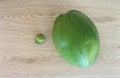 Coconuts on a Natural Weathered Wood Background Royalty Free Stock Photo