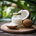 Coconuts oil and cocos nuts.