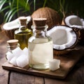 Coconuts oil and cocos nuts. Come AI generated