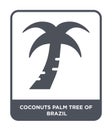 coconuts palm tree of brazil icon in trendy design style. coconuts palm tree of brazil icon isolated on white background. coconuts