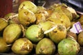 Coconuts on Sale at Night Time on Streets of Colaba, Mumbai, Maharashtra, India Royalty Free Stock Photo