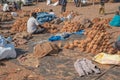 Coconuts for sale at a roadside in India