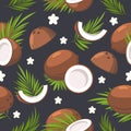 Coconuts seamless pattern