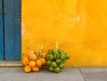 Coconuts in the street of Cartagena, Colombia