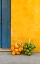 Coconuts in the street of Cartagena, Colombia