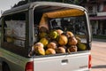 Coconuts transported on a pickup truck in Ko Lanta, Krabi, Thailand