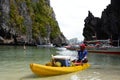 Coconuts vendor. Miniloc island. Bacuit archipelago. El Nido. Palawan. Philippines Royalty Free Stock Photo