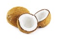 Coconuts on white