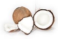 Coconuts on a white background Royalty Free Stock Photo