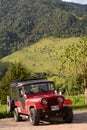 A Jeep Willys, the common public transport from Salento to Cocora valley. Los Nevados National Natural Park. Quindio. Colombia Royalty Free Stock Photo