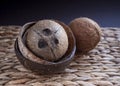Cocos bowls of coconut shells.