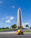 Cocotaxi travels by the Jose Marti memorial