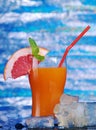 Coctail drink with ice cubs Royalty Free Stock Photo