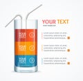 Coctail Glass Text Menu. Vector Royalty Free Stock Photo