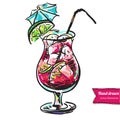 Coctail hand drawn vector