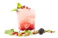 Coctail with ice, berrys and mint