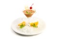 Coctail Pinacolada in bowl glass.
