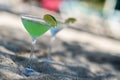 Coctailon the sand in beach Royalty Free Stock Photo