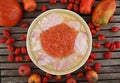 Cod carpaccio with tomato and olive oil Royalty Free Stock Photo