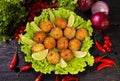 cod dumpling, salt cod fritters, bunuelos de bacalao. Brazilian snack bolinho de bacalhau