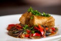 Cod fillet with vegetables Royalty Free Stock Photo