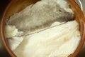 cod fillets soaked in water Royalty Free Stock Photo