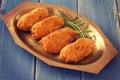 Cod fish croquettes on dish Royalty Free Stock Photo