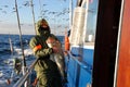 Cod fish - motorboat on Baltic Sea Royalty Free Stock Photo