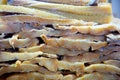 Cod fish salted codfish in a row stacked Royalty Free Stock Photo