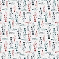 Cod fish scatter pattern in white, navy blue and red Royalty Free Stock Photo