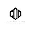 COD letter logo design with polygon shape. COD polygon and cube shape logo design. COD hexagon vector logo template white and Royalty Free Stock Photo