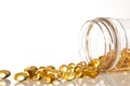 Cod liver oil omega 3 gel capsules Royalty Free Stock Photo