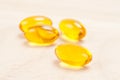 Cod liver oil omega 3 gel capsules Royalty Free Stock Photo