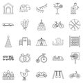 Coddle icons set, outline style