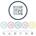 Code analysis flat color icons in round outlines Royalty Free Stock Photo