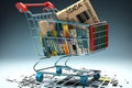 code bar purchases cart Shopping Royalty Free Stock Photo