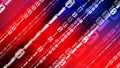 Code binary blue red cyber attack on binary background and binary numbers using machine learning and binary code for cyber Royalty Free Stock Photo