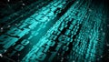 Code binary lines connecting artificial intelligence, machine learning, cyber security, and abstract binary code in cyber space