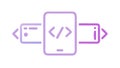 Code bracket with document icon for programming, vector design Generative AI Royalty Free Stock Photo