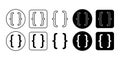 Code Brackets Developer Line Icon Minimal Outline Collection Royalty Free Stock Photo