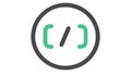 Code brackets icon parentheses slash programming , vector design Generative AI Royalty Free Stock Photo