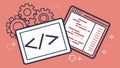 Code brackets icon, programming symbol and software design vector design Generative AI