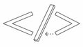 Code Brackets Icon, Programming Symbol, vector design Generative AI Royalty Free Stock Photo