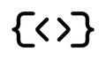Code brackets icon, for programming, web development, or coding, vector design Generative AI