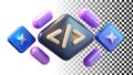 Code brackets icon, programming symbol for software and development png transparent image Generative AI