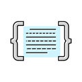 code brackets with letters nlp color icon vector illustration Royalty Free Stock Photo